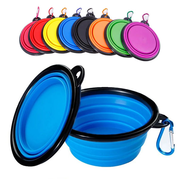 Collapsible Silicone Dog Food Water Bowl