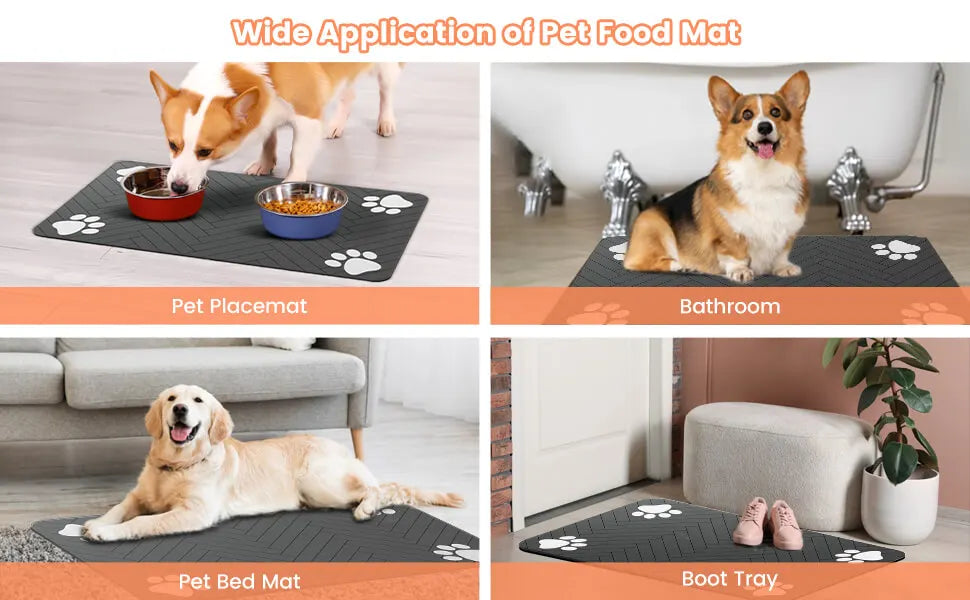 Food and Water Bowl, with Waterproof Rubber Backing