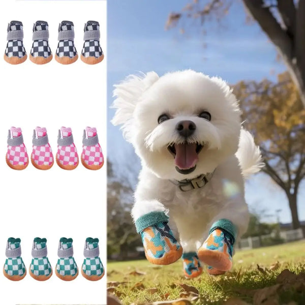 4pcs/set Anti-skid Dog Shoes